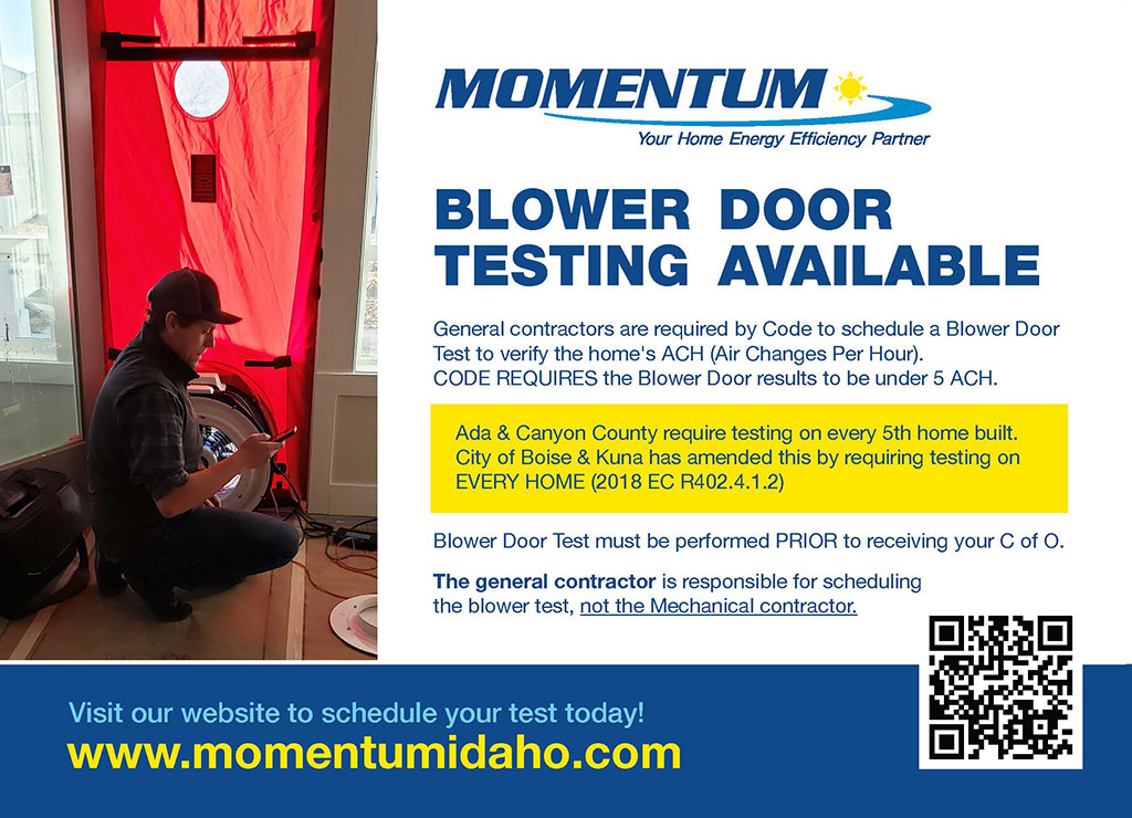 Blower Door Testing Boise Meridian Momentum LLC of Idaho